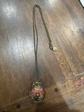 Betsey Johnson Peacock Locket Necklace
